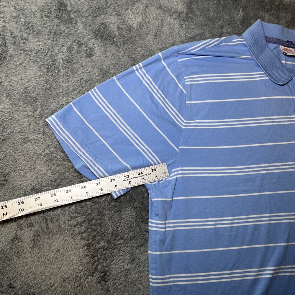 Brooks Brothers Men's SZ 2XL 1818 Cotton Short Sleeve Blue White Striped Polo - Picture 7 of 15